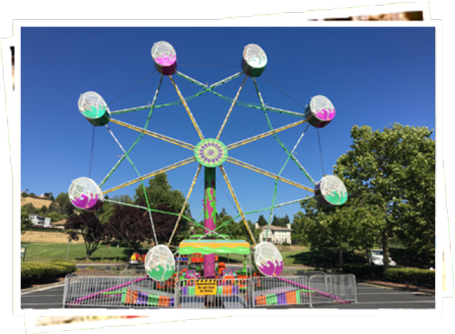 Drawn Ferris Wheel Cart - Amusement Ride Clipart (640x480), Png Download