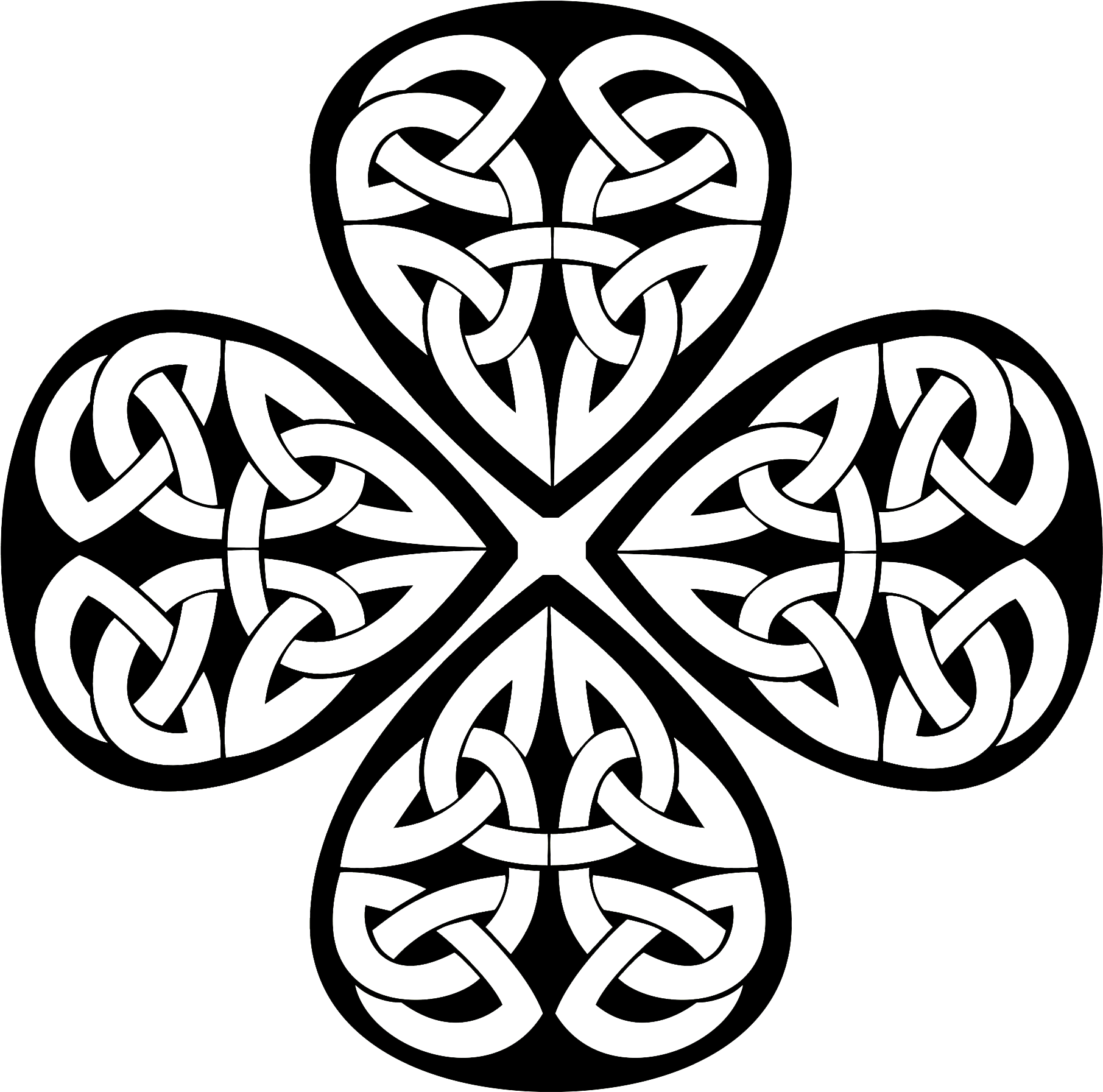 Clip Royalty Free Stock Four Leaf Clover Black And - Celtic Three Leaf Clover - Png Download (2744x2050), Png Download