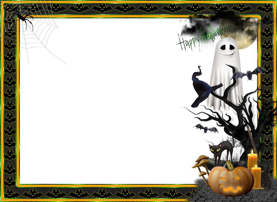 Resultado De Imagen Para Marcos Para Halloween - Halloween Png Frames Clipart (1100x800), Png Download