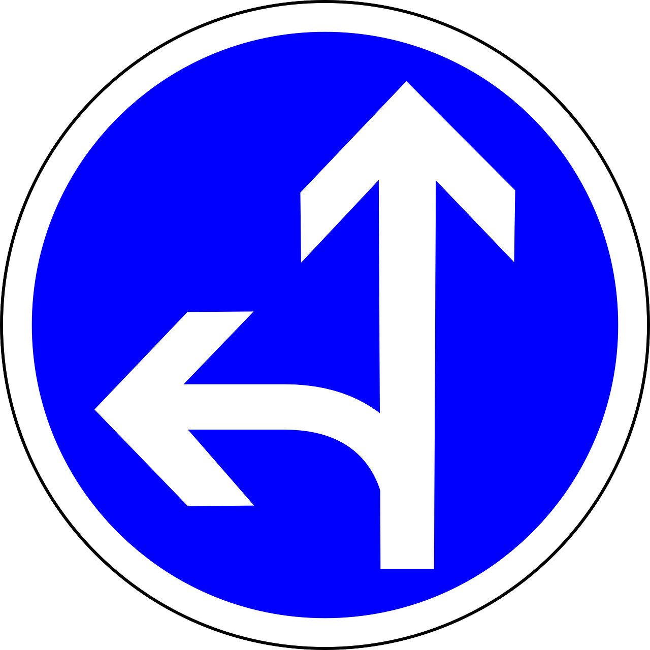 Go Straight Or Sign, - Go Straight Or Left Clipart (1280x1280), Png Download