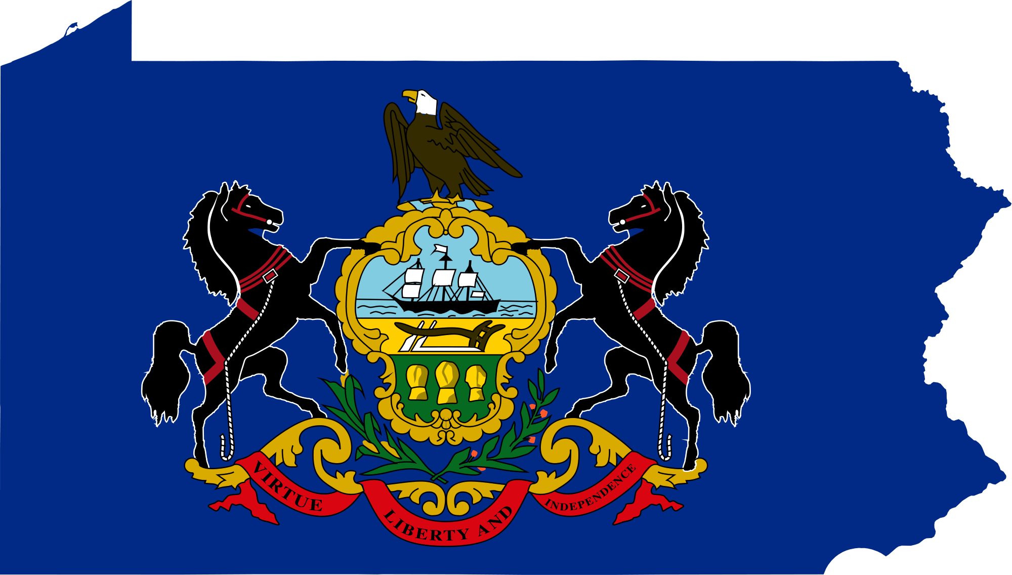 Pennsylvania Handyma - - Pennsylvania Flag Map Clipart (2000x1136), Png Download