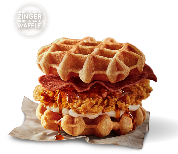 All Prices Are Inclusive Of 6% Service Tax And Quoted - Kfc Zinger Waffle Burger Clipart (640x750), Png Download