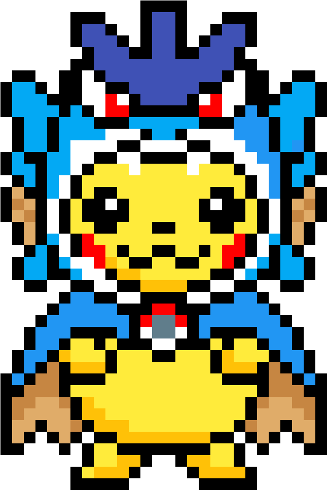 Pikachu-gyarados - Cosplay Pixel Art Pikachu Clipart (1200x1200), Png Download