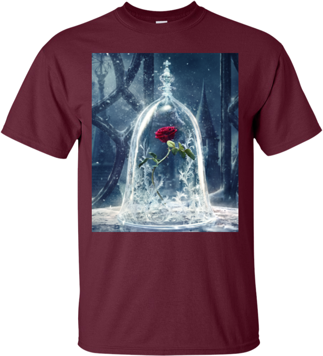 Beauty And The Beast Rose Hoodies Sweatshirts , Png - Beauty And The Beast Red Roses Clipart (1039x1143), Png Download