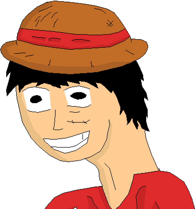 Derpy Luffy - Cartoon Clipart (1000x1000), Png Download