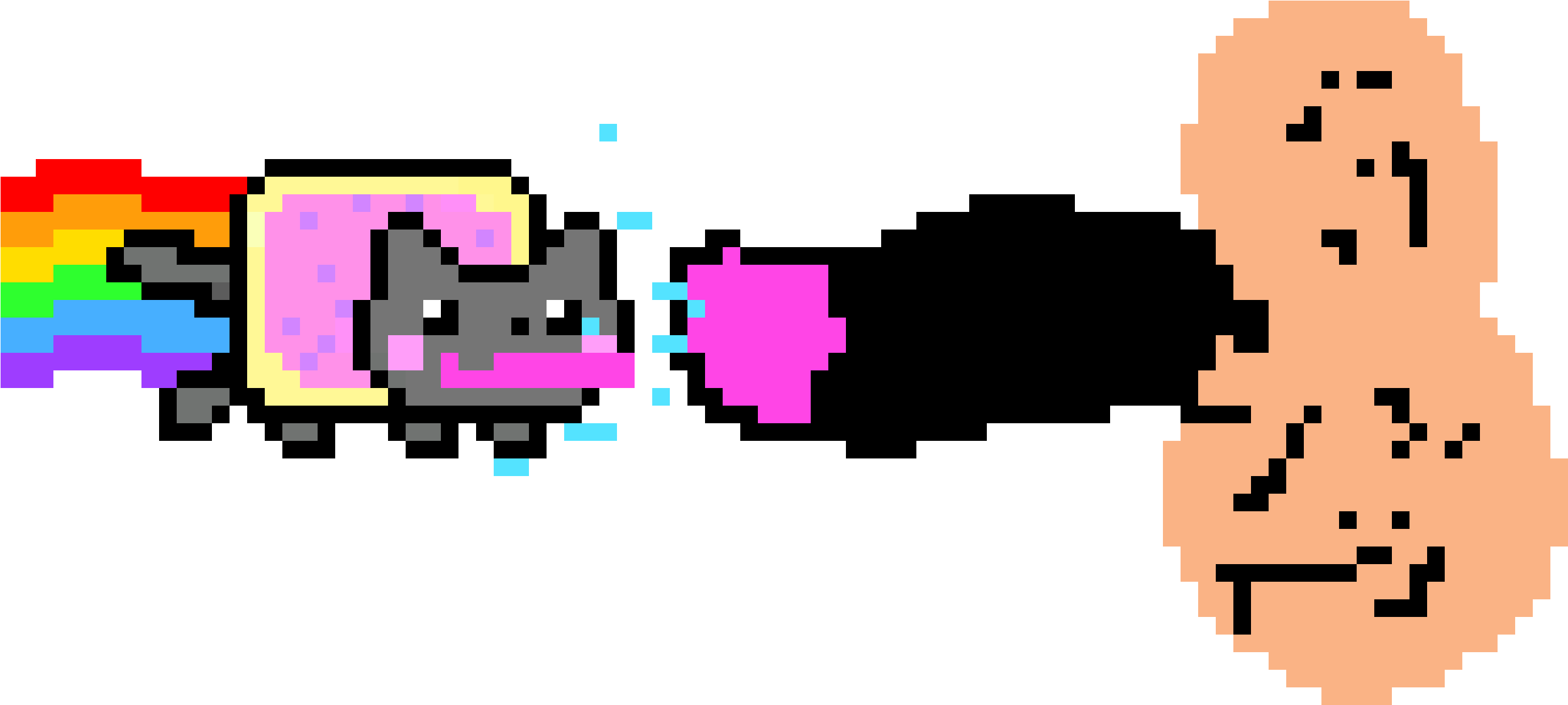 Nyan Cat Having Fun - Nyan Cat Pixel Art Clipart (2940x1500), Png Download