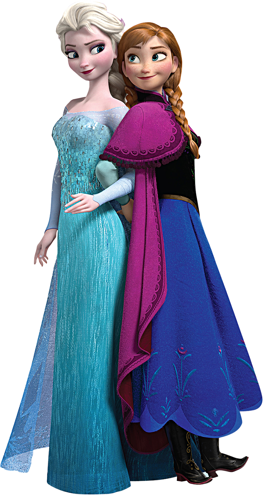 Tons Of Free Clip Art And Birthday Party Stuff Disney - Anna And Elsa - Png Download (850x1600), Png Download