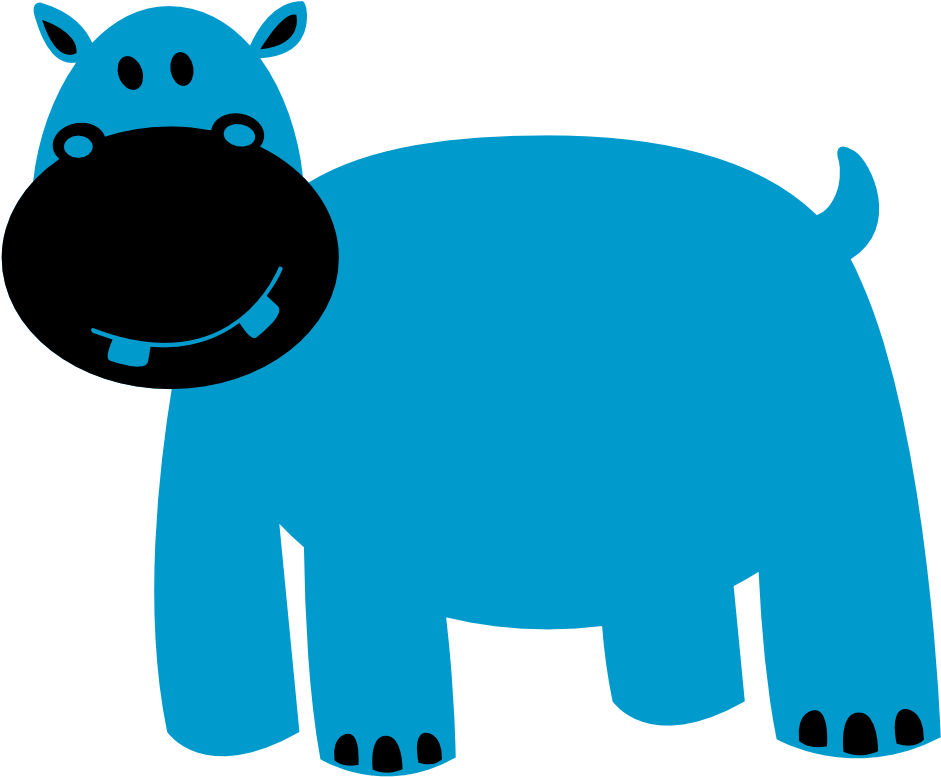 Hippo Clipart The Cliparts - Animales Tiernos En Caricatura - Png Download (999x999), Png Download