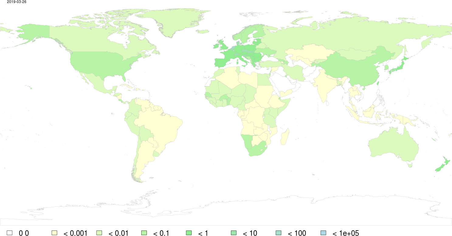 Density Of Vegetation Plots Around The World, Measured - World Population Density 1900 Clipart (1500x850), Png Download