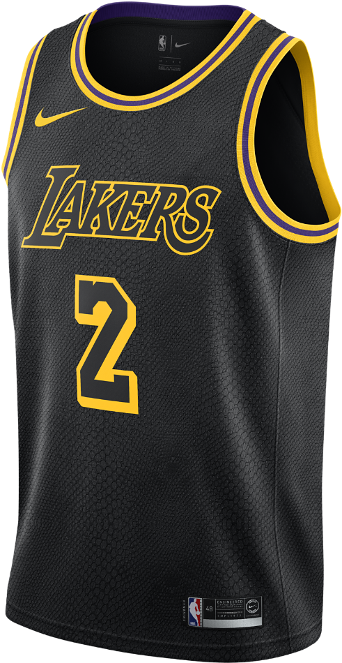 Lonzo Ball City Edition Swingman Jersey Men's Nike - Lakers Jersey Lebron Black Clipart (1000x1000), Png Download