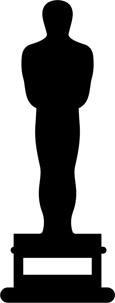 Png File Svg - Oscar Statue Silhouette Clipart (372x981), Png Download