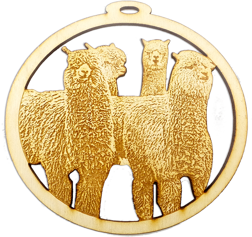 Herd Of Alpacas Ornament - Llama Clipart (1000x961), Png Download