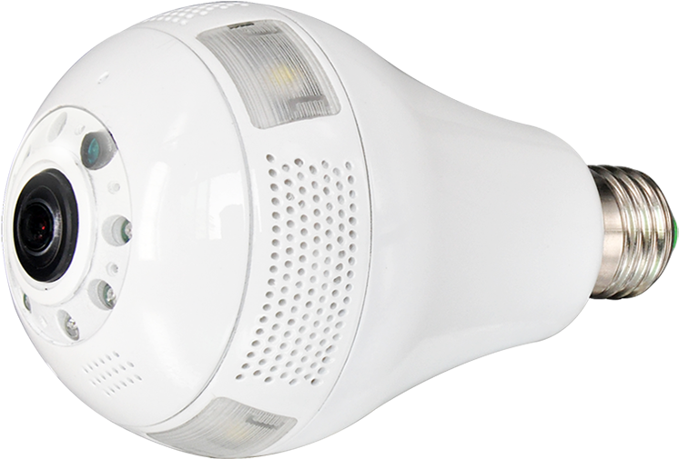 T360swf 960p Panoramic Fisheye Ip Light Bulb Hidden - Compact Fluorescent Lamp Clipart (746x505), Png Download
