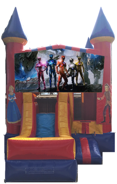 Combo Castle Front Slide Power Rangers $150 - Tangled Clipart (600x800), Png Download