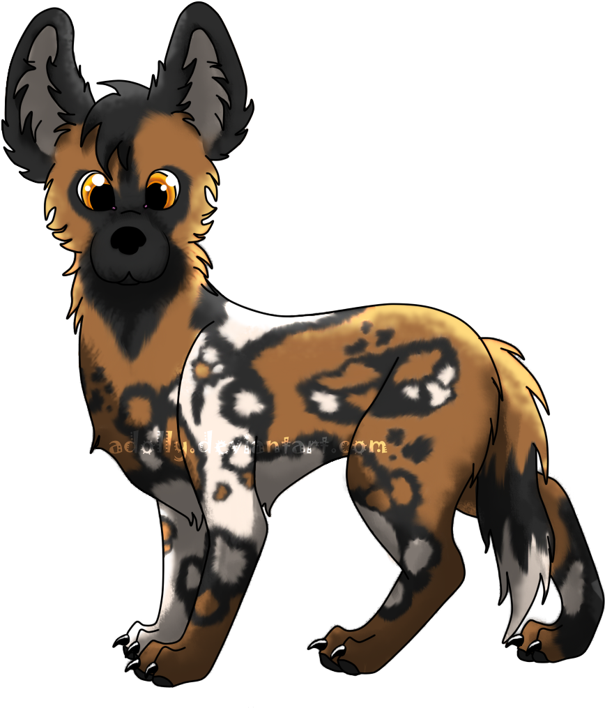 African Wild Dog Transparent Clipart (952x1057), Png Download