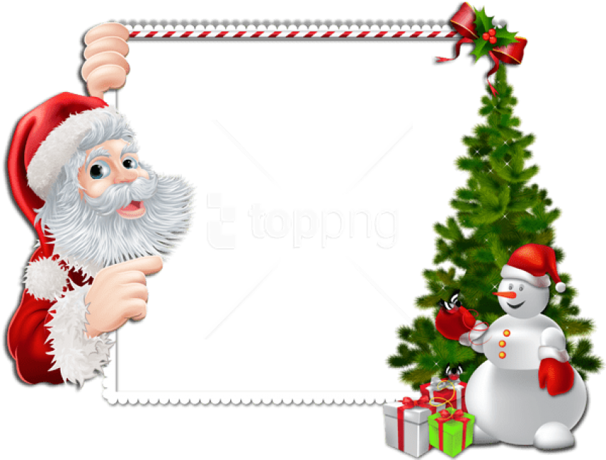 Free Png Best Stock Photos Large Christmas Png Frame - Background Christmas Images Png Clipart (850x645), Png Download