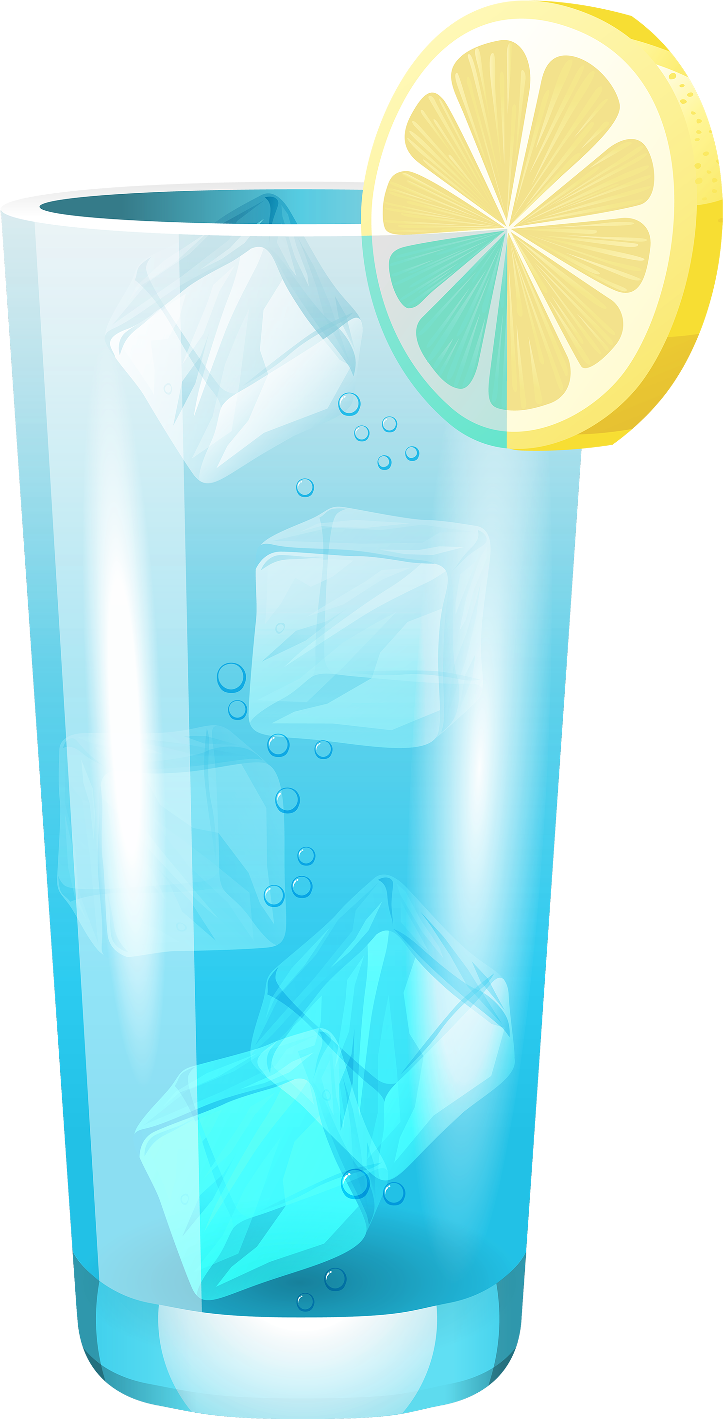 Transparent Blue Cocktail Png Clipart - Lemon (1560x3000), Png Download