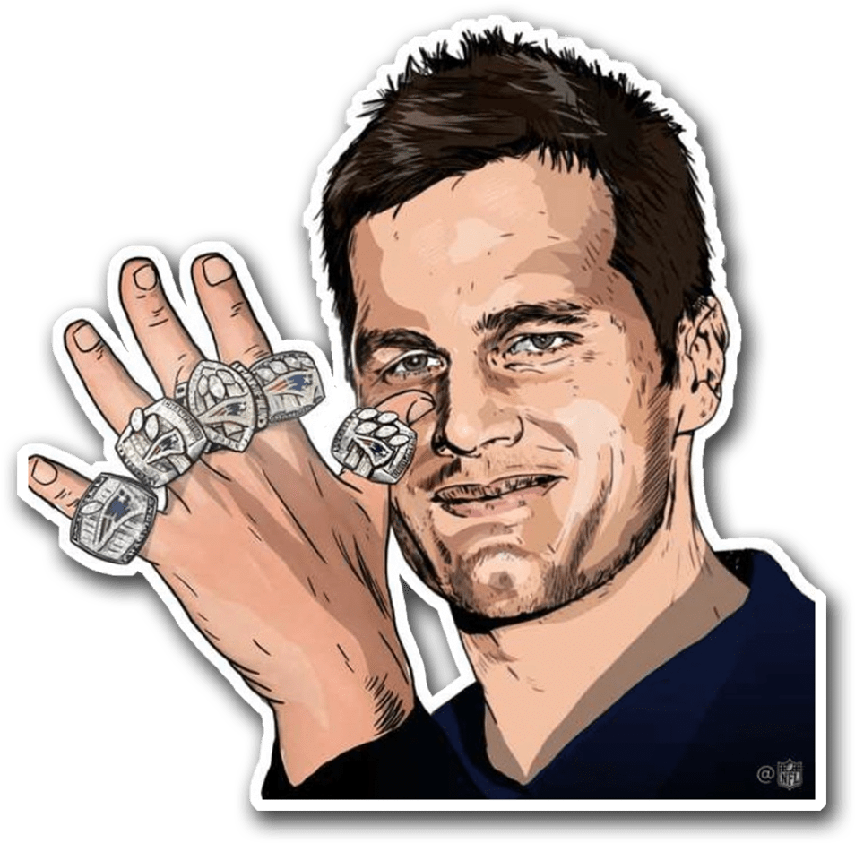 440kib, 1000x1000, Brady - Tom Brady 6 Rings Clipart (1000x1000), Png Download