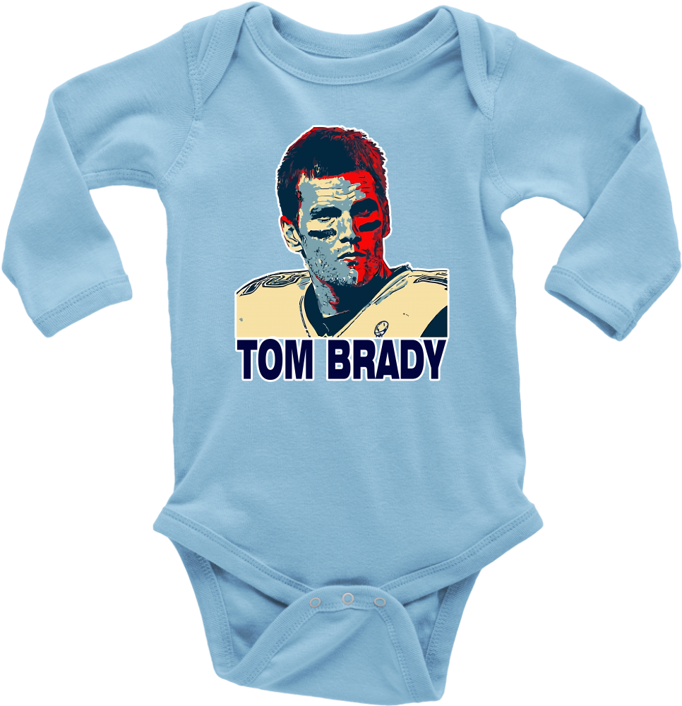 New Long Sleeve Baby Bodysuit Tom Brady Goat New England - Baby Shark Apparel Clipart (1024x1024), Png Download