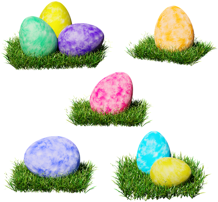 Easter Eggs In Grass Png Clipart (720x720), Png Download
