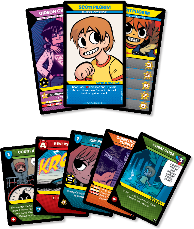 Cards Fanned Withshadow - Scott Pilgrim's Precious Little Card Game Clipart (900x900), Png Download