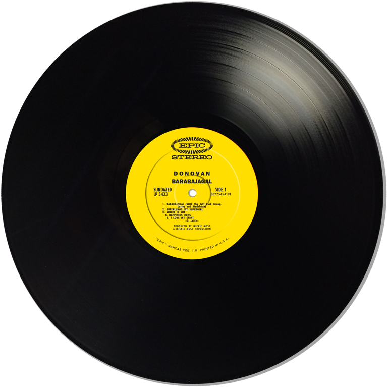Donovan - Barabajagal - Lp - Lp 5433 - 60s Records Png Clipart (800x800), Png Download