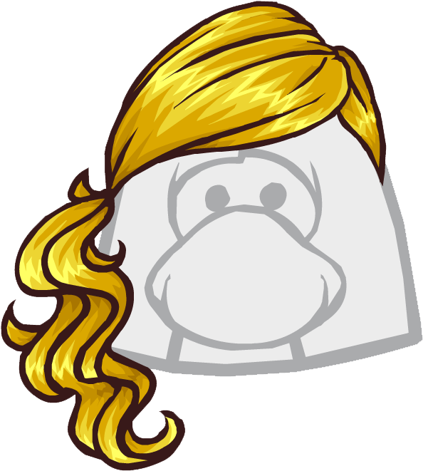Blonde Wig Club Penguin - Club Penguin Epf Hair Clipart (650x667), Png Download
