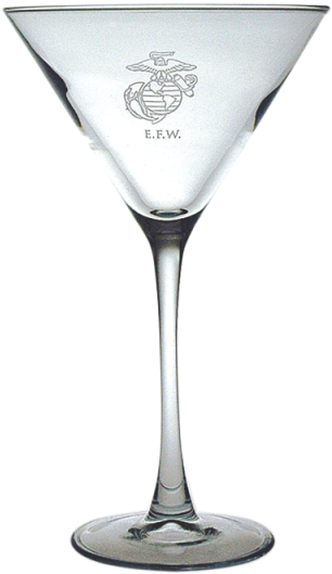 Etched Ega Martini Glass - Martini Glass Clipart (640x640), Png Download