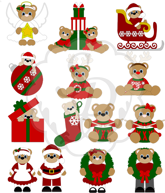 Christmas Bears - Clipart (578x650), Png Download