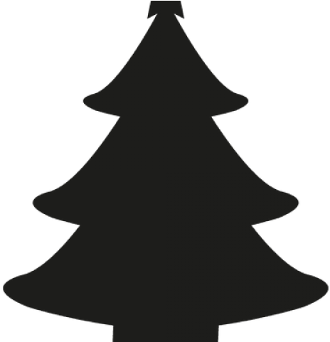 Christmas Tree Silhouette - Black Christmas Tree Silhouette Clipart (640x480), Png Download
