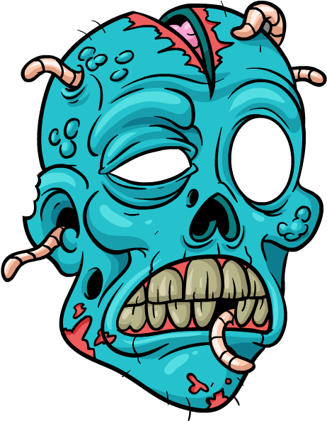 Easy Cartoon Zombie Face Clipart (618x618), Png Download
