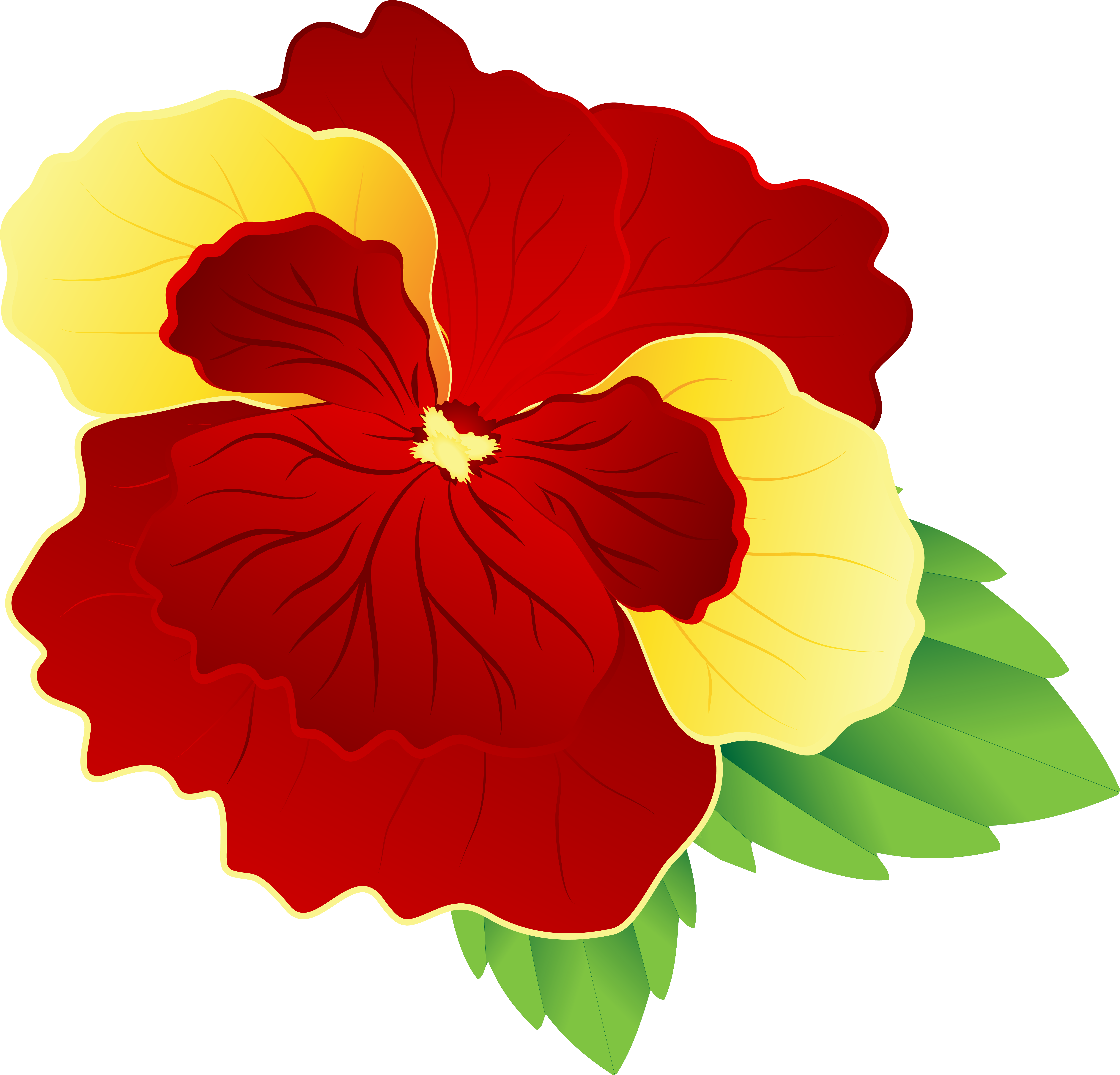 Red And Yellow Flowers Png Clipart (6120x5877), Png Download