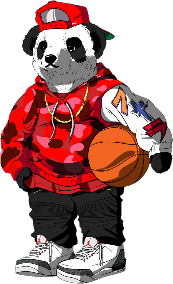 Sticker By Toonch - Supreme Panda Clipart (560x918), Png Download