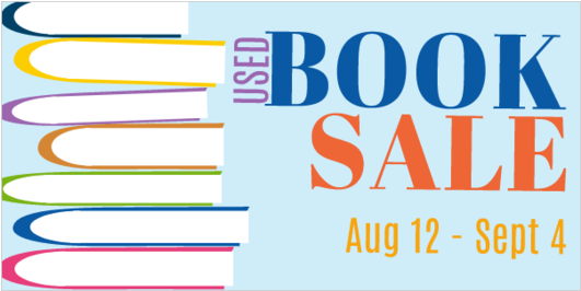 Used Book Sale Vinyl Banner With Stack Of Books - Parallel Clipart (560x560), Png Download