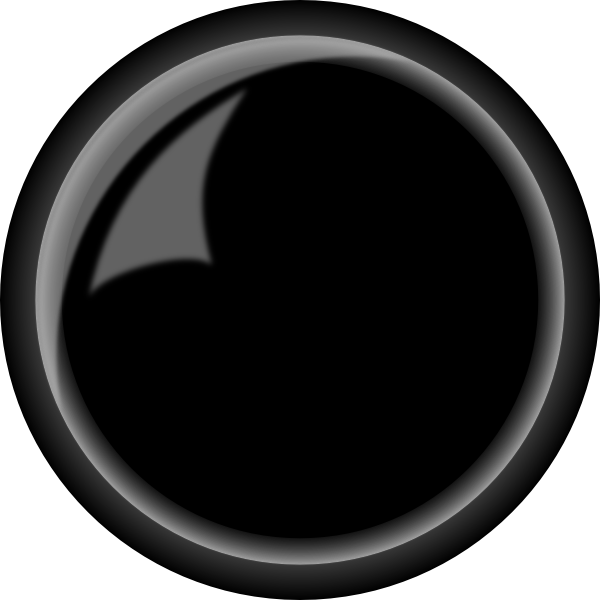 Round Shiny Black Button Svg Clip Arts 600 X 600 Px - Black Button Icon .png Transparent Png (600x600), Png Download