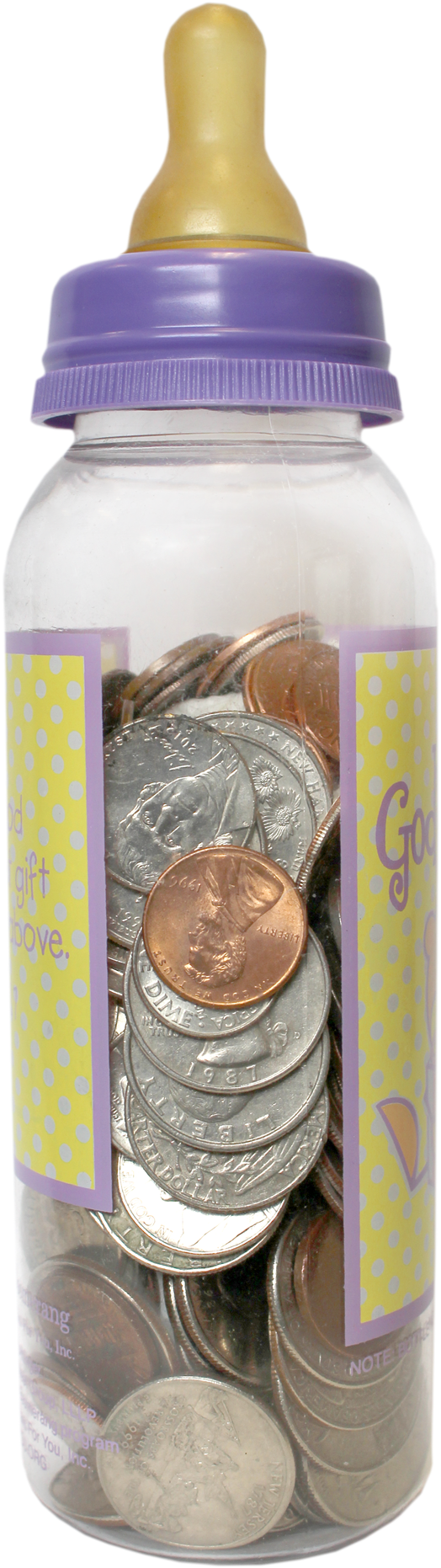 Bottles For Life - Baby Bottle Filled With Money Clipart (600x1986), Png Download