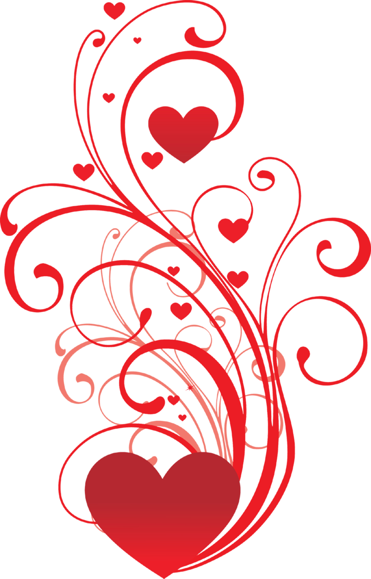 Mickey Silhouette, Flourishes, Red Hearts, Valentines - Valentines Day Poems In Afrikaans Clipart (743x1157), Png Download