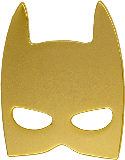 Batman Pin, Gold - Face Mask Clipart (600x600), Png Download