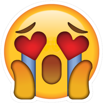 Love Emoji - Hearts Eyes Emoji Png Clipart (375x360), Png Download