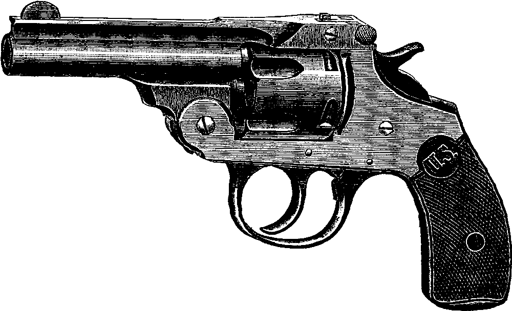 Digital Stamp Design - Gun Vintage Clipart (1262x915), Png Download