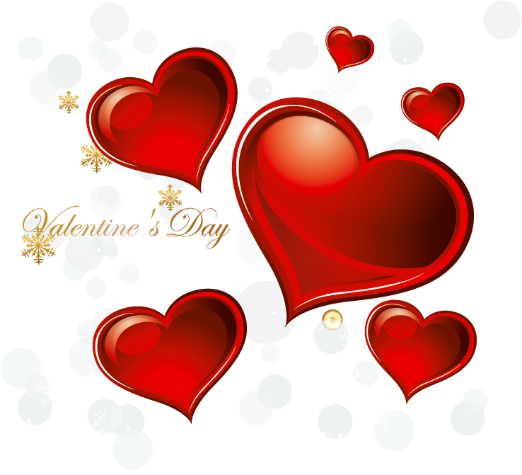 Valentines Day Hearts Decoration Png Clipart - Hearts Valentines Day Png Transparent Png (765x699), Png Download