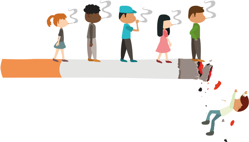 A Family's Stories On The Ill-effects Of Smoking - Cartoon Clipart (825x475), Png Download