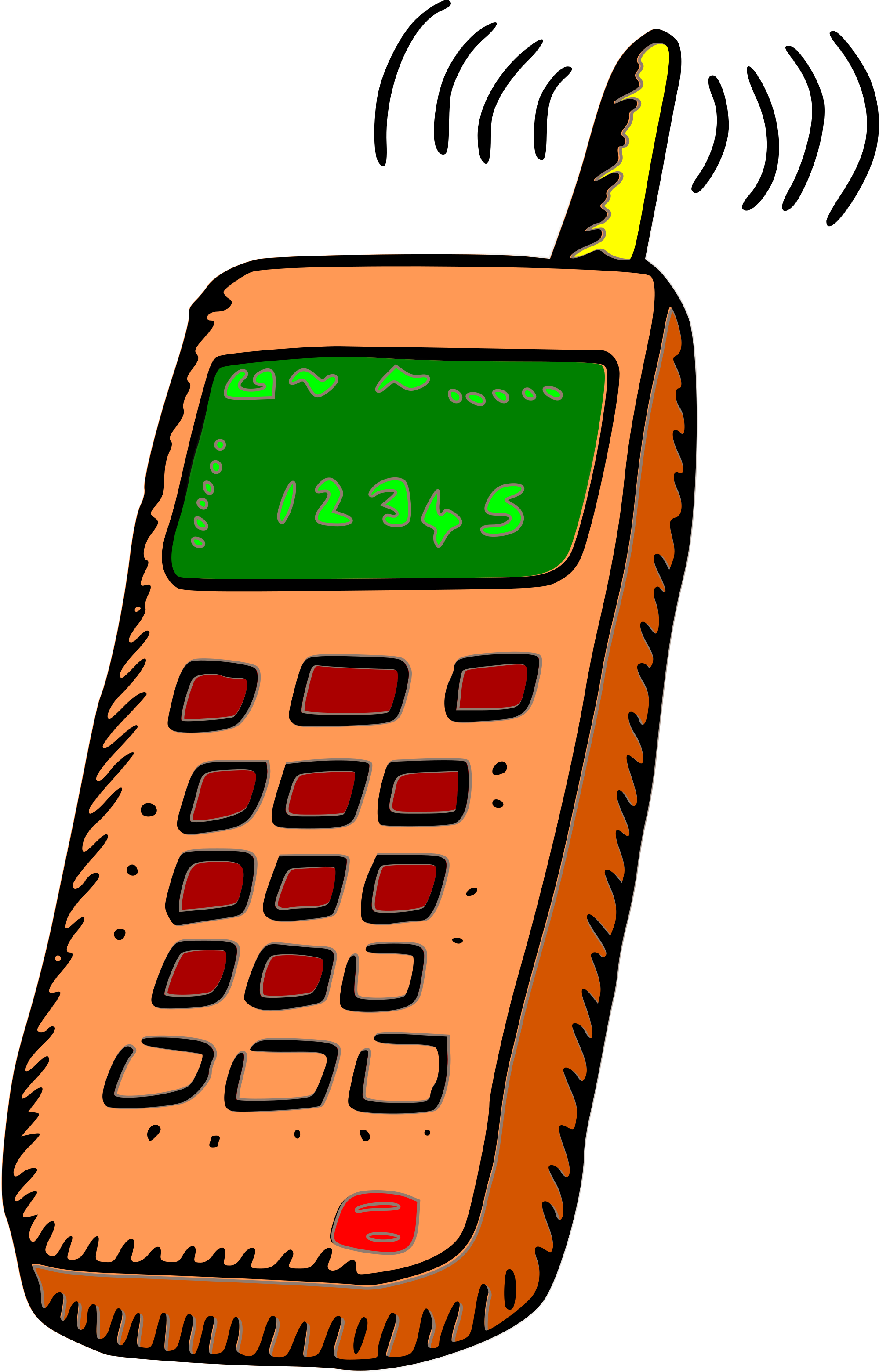 Smart Phone Clip Art - Mobile Phone Clipart - Png Download (2000x3124), Png Download