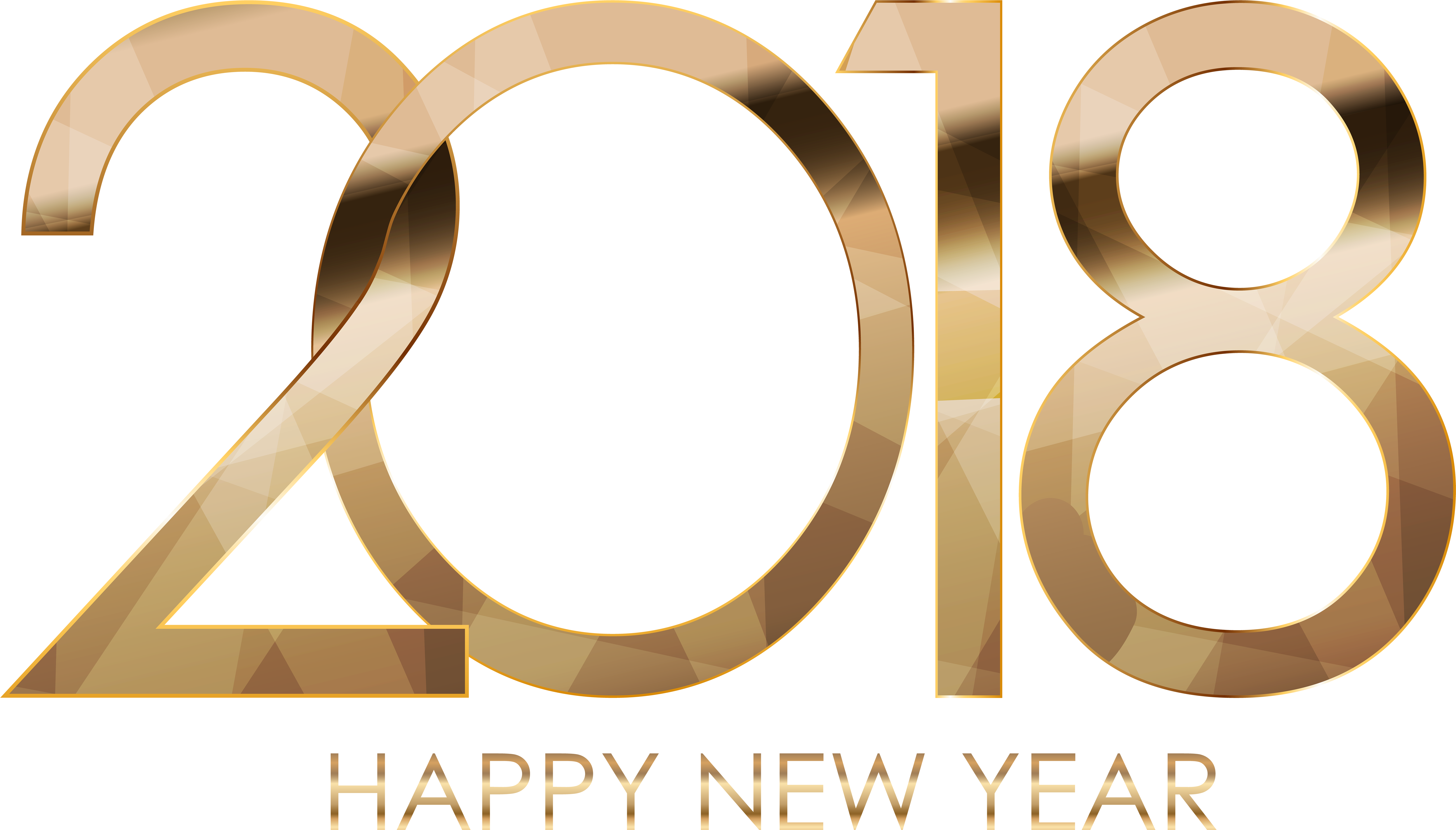 Happy New Year 2018 Png Clipart (8000x4670), Png Download