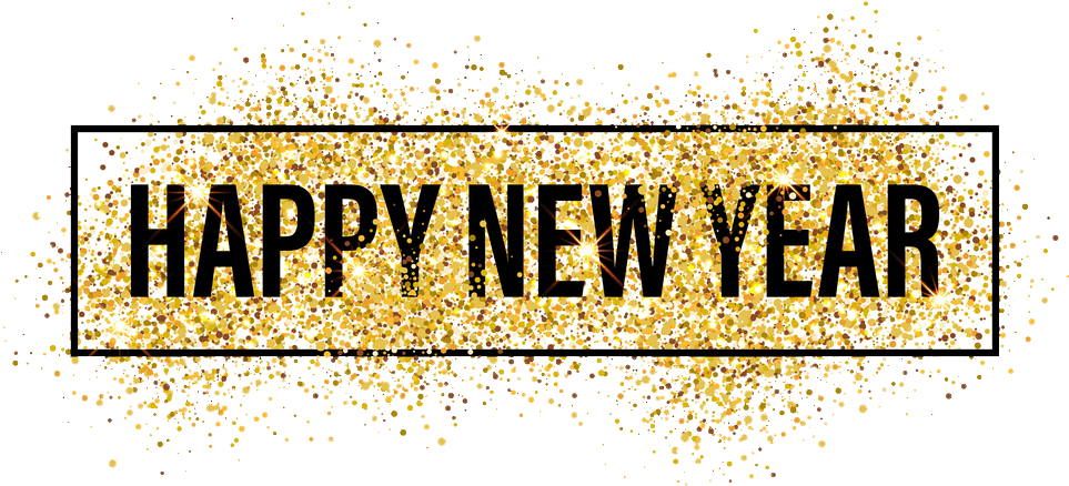 Happy 2018 Y'all - Happy New Year Gold .png Clipart (981x437), Png Download