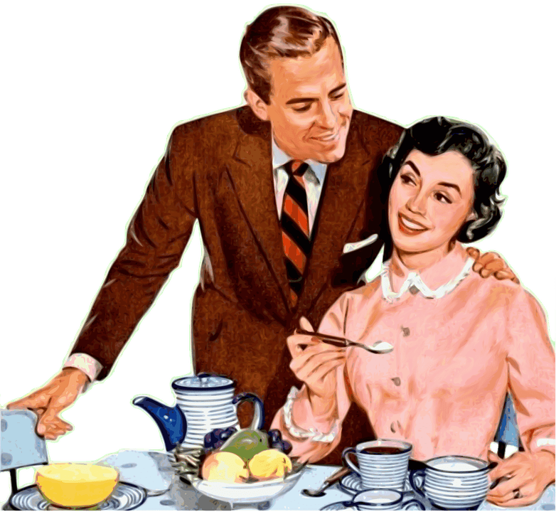 Couple At Breakfast - Sexy Breakfast Sayings Clipart (782x720), Png Download