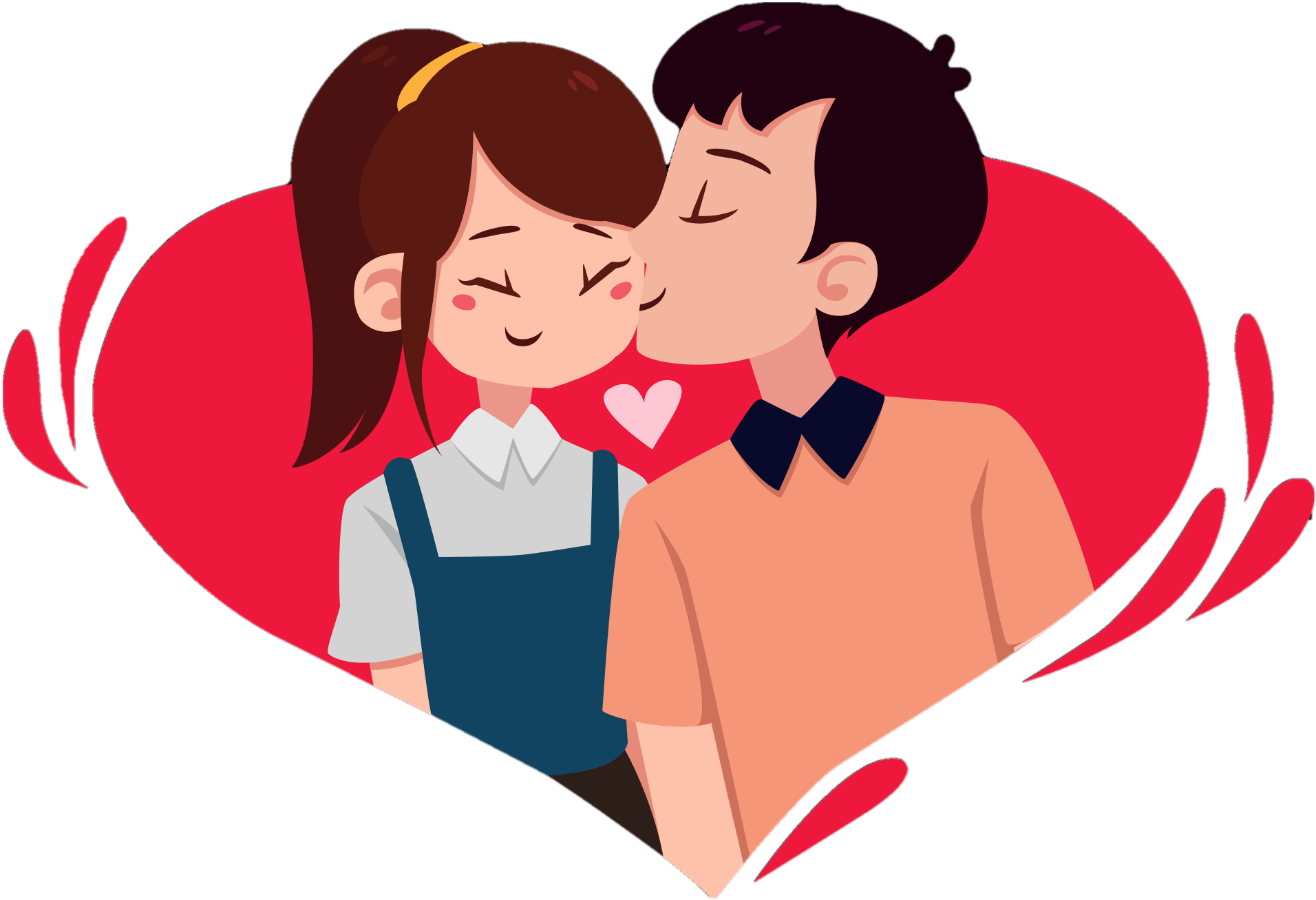 Cartoon love couple png romantic images valentines day couple clipart