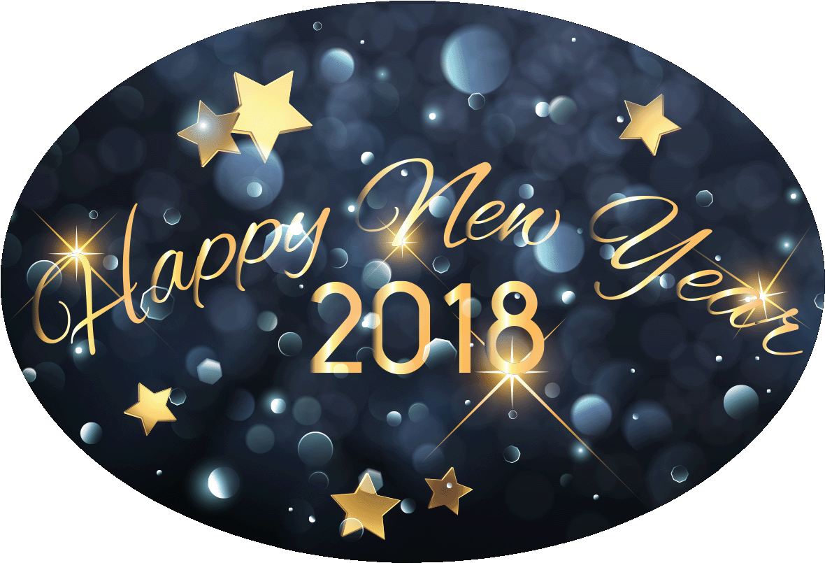 Sticker Happy New Year 2018 Festif Ambiance Sticker - Stickers Of Happy New Year 2018 Clipart (1200x1200), Png Download