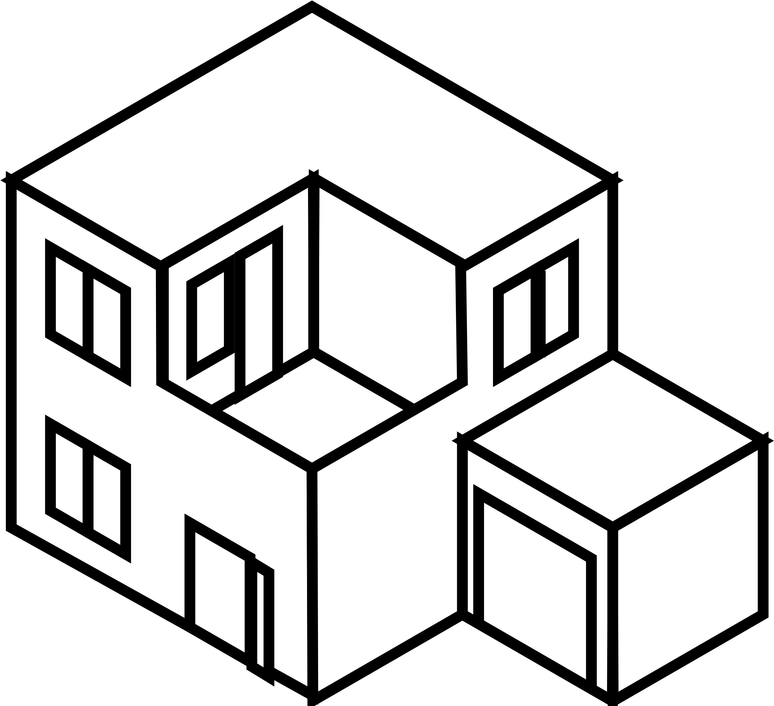 House Vector Art - Cube Shape Clipart (1331x1233), Png Download