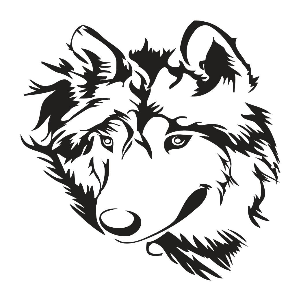 Wolf Head - Wolf Tattoo Free Vector Clipart (1042x1042), Png Download